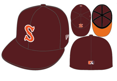 Salem Red Sox Maroon and Orange New Era 59FIFTY Hat